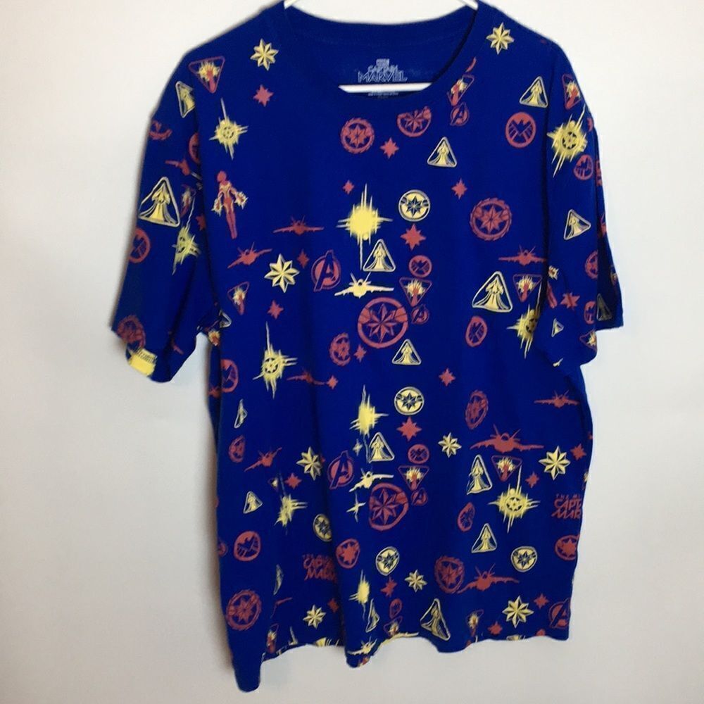 Marvel Captain Marvel blue graphic T-shirt Sz 2XL